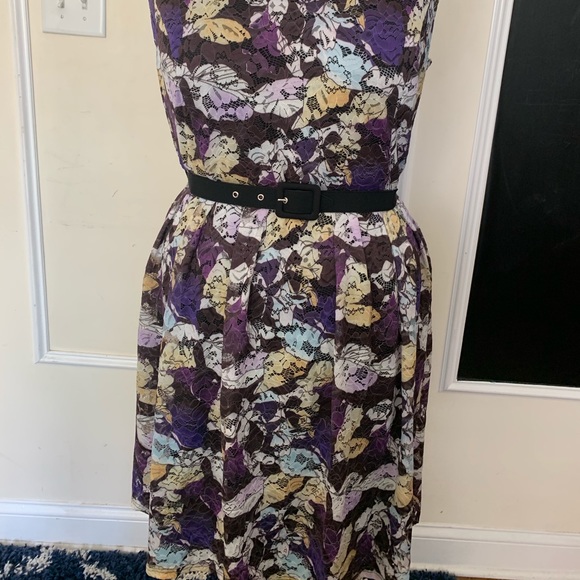 Lace Overlay Fit & Flare Dress - Picture 6 of 8